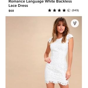 Lulu’s white backless lace mini dress
